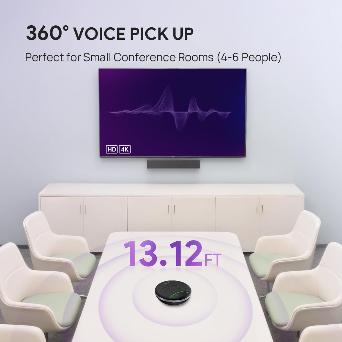 Yealink SP92 USB Speakerphone Bluetooth Conference Speakers and Microphone Teams Certified Full-Duplex Noise Reduction 360° Audio Pickup for Small