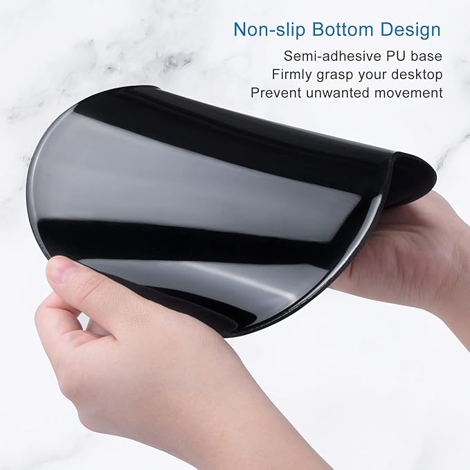 ITNRSIIET Ergonomic Mouse Pad with Gel Wrist Support Small Wrist Rest Smooth Surface Non-Slip PU Base Comfortable Office Supplies Pain Relief, 8.7 x 7.2 inches, Apricot Yellow