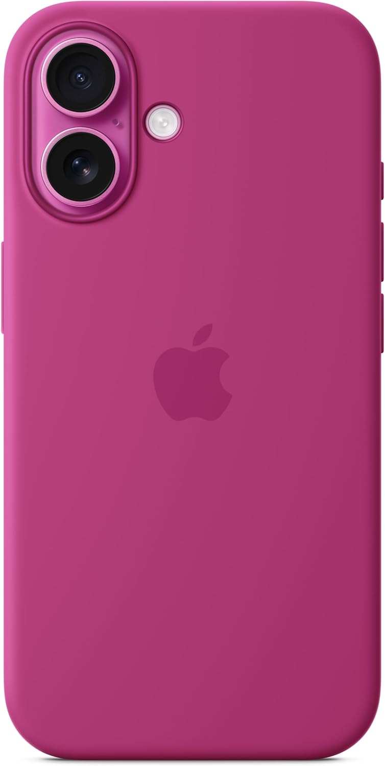 Apple iPhone 16 Silicone Case with MagSafe and Camera Control: Lightweight Phone Case, Wireless Charging Compatible, Smooth Matte Finish; Fuchsia