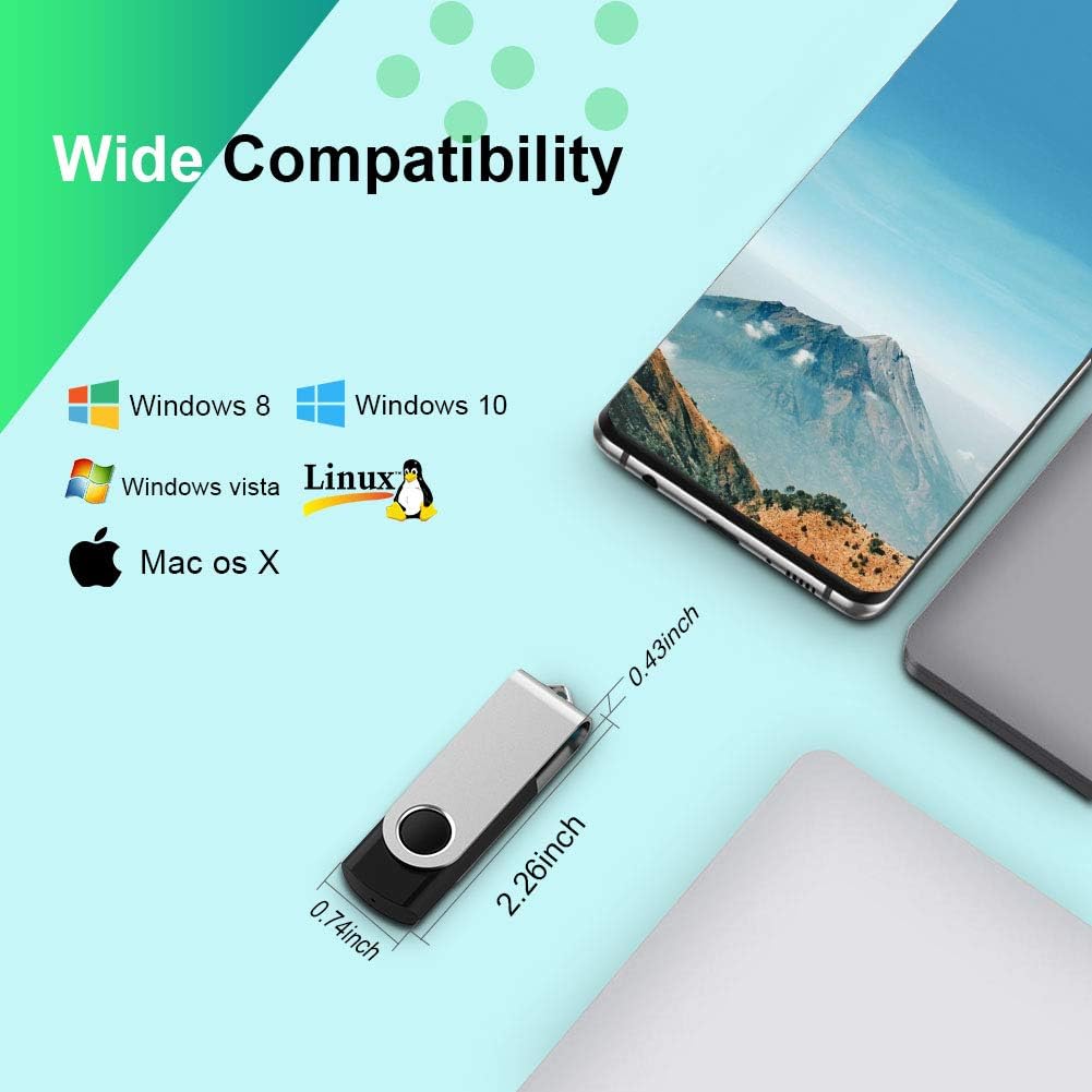 Aiibe 32GB USB 3.0 Flash Drive 10 Pack 32GB USB Flash Drives Bulk Thumb Drive USB Drive USB Stick Jump Drive 32GB 3.0, Black