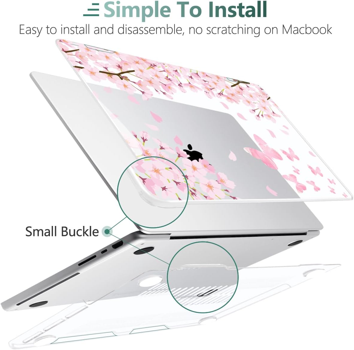 DONGKE for M4 MacBook Pro 16 Inch Case 2024 2023 2021 A3403 A3186 M3 A2991 M2 A2780 M1 A2485 Pro/Max Chip, Plastic Hard Shell Case & Keyboard Cover for Mac Pro 16 with Touch ID, Flower Blossoms