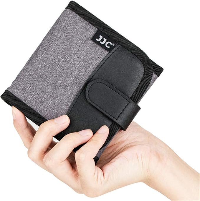 3 Pockets Camera Filter Case for Filter Up to 82mm (fits 82mm 72mm 67mm 62mm 58mm 55mm 52mm 49mm 46mm 43mm 40.5mm 37mm) with Microfiber Cleaning Cloth,Belt Loop Design Compact Lens Filter Pouch Wallet