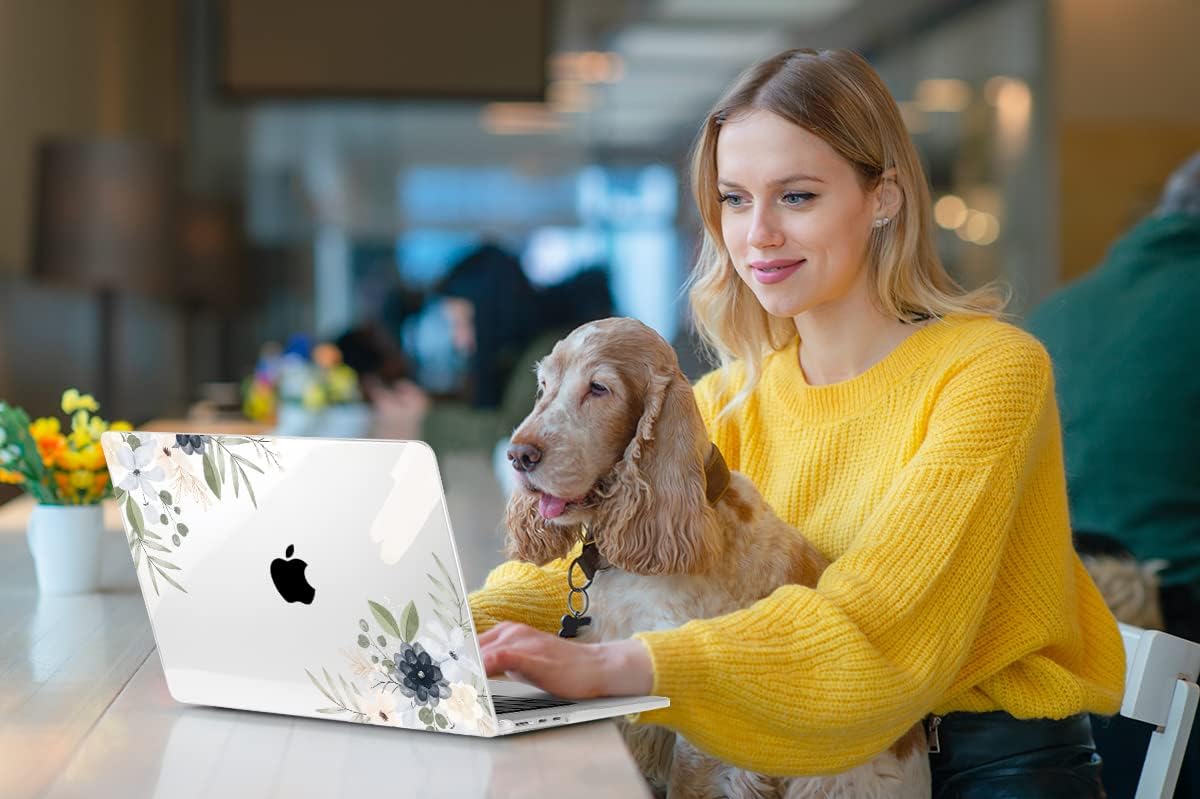 MEEgoodo Case for MacBook Air M4/M3/M2 13.6 inch 2025 2024 2022, Fit Model A3240 A3113 A2681, Compatible with MacBook Air 13 inch, Laptop Hard Shell Case with Keyboard Cover, Vintage Floral