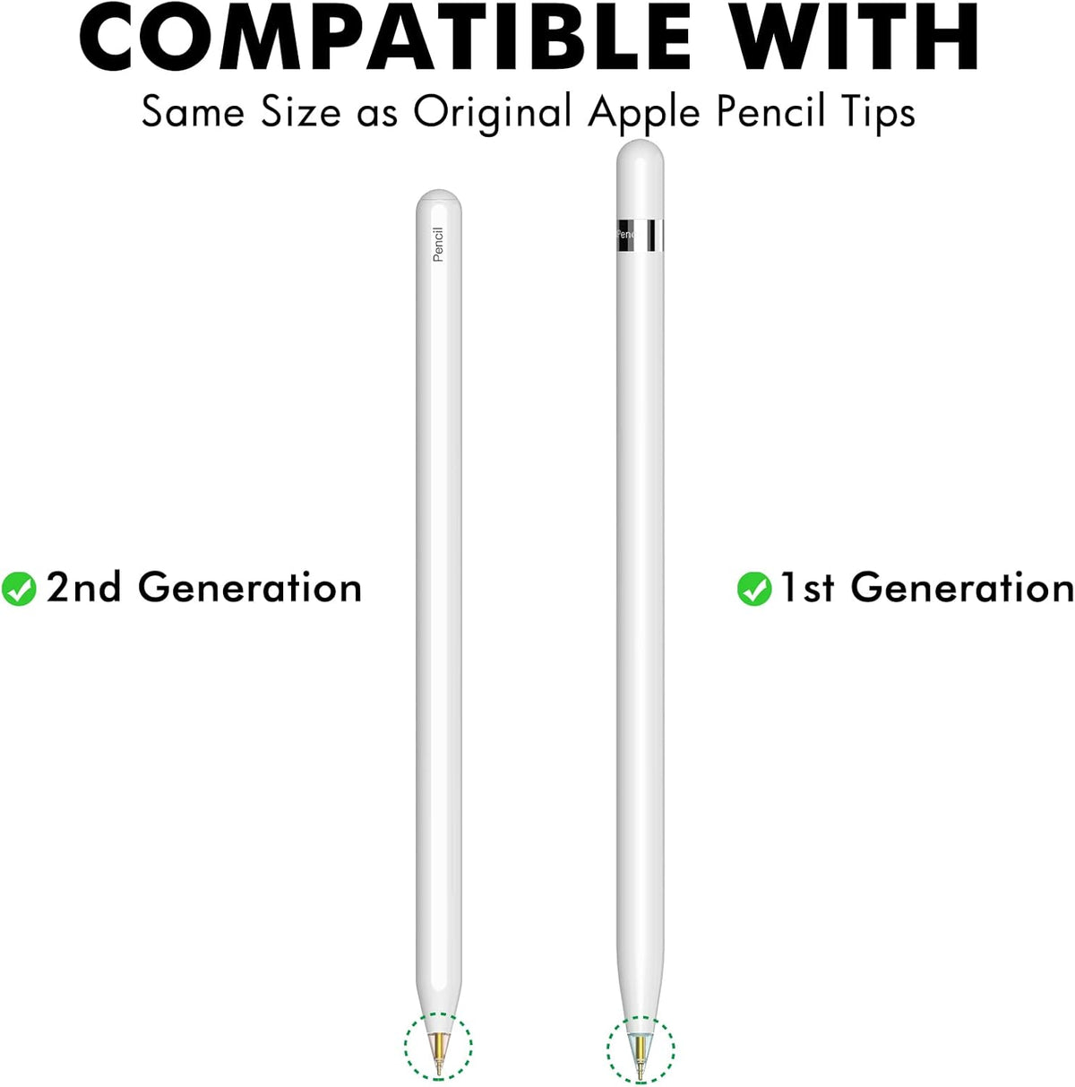 NIUTRENDZ 4 Pack Replacement Tips for Apple Pencil 2nd Generation and 1st Generation Fine Point Metal Tip, Wear-Resistant & Precise Control (Clear, Pink, Blue and Grey, 1.05mm + 1.95mm)
