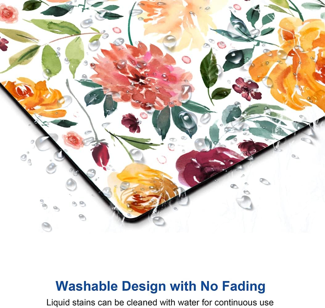 Mouse Pad, Premium-Textured Mouse Mat, Non-Slip Rubber Base Mousepad for Laptop, Computer & PC,9.5×7.9 in,Watercolor Peony Flower