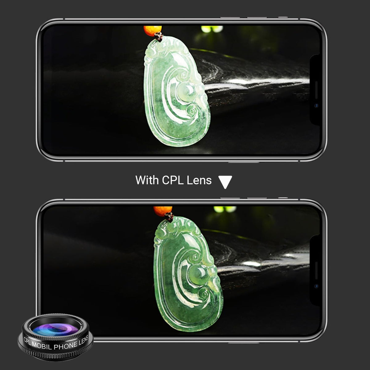 MIAO LAB 5 in 1 Phone Camera Lens Kit -0.63X Wide Angle Lens & 15X Macro Lens+190°Fisheye Lens/CPL + 2X Telephoto Lens Compatible with iPhone Samsung Sony and Most of Smartphone