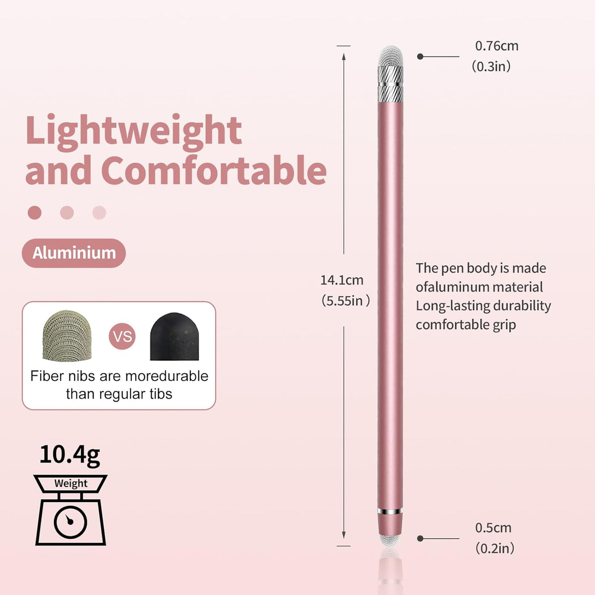 Stylus Pen for Touchscreen,2-in-1 High Sensitivity & Precision Stylus Pen,Suitable for Ipad/iPhone/Android Tablets,Compatible with All Touch Screen Devices(3 Stylus-Black/White/Rose Gold)