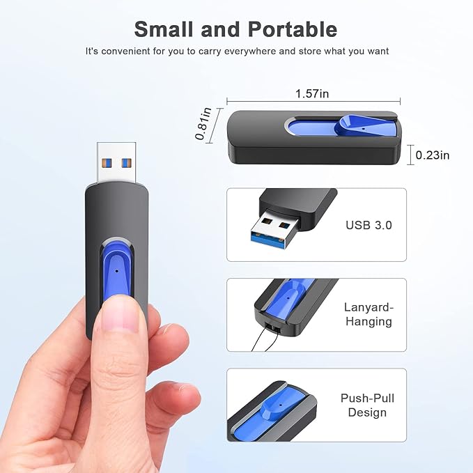 16GB Flash Drive 10 Pack JUANWE USB 3.0 Flash Drives Bulk Flash Drive 16 GB Thumb Drive Mutipacks USB Drive 3.0 Retractable Memoria USB Jump Drive for Data Storage &amp Backup Blue