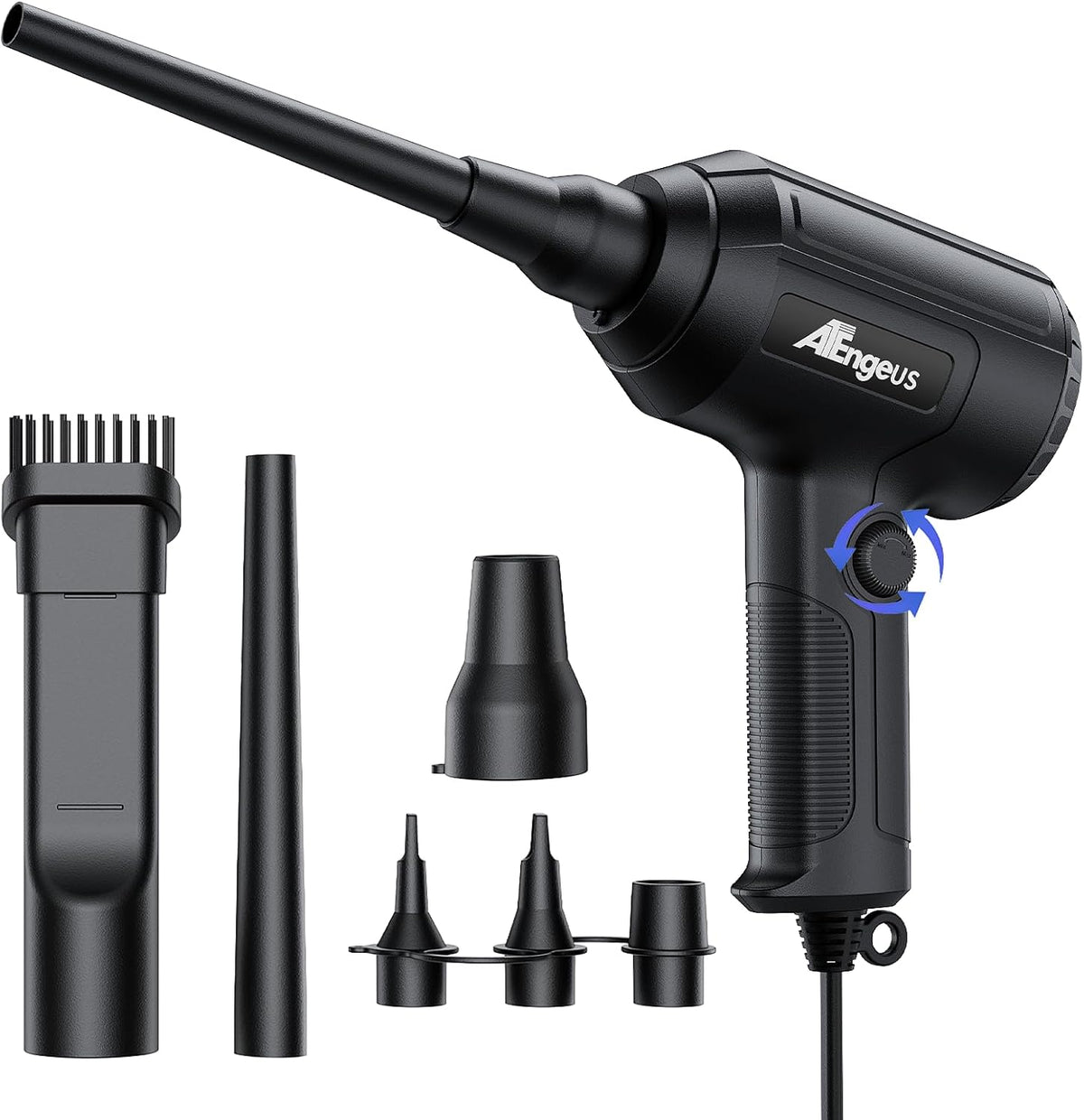 ATEngeus Air Duster, Stepless Speed Electric Air Duster, Multi-Use Compressed Air Duster, Keyboard Cleaner, Replace Canned Air, Air Blower for Clean Dust, Hairs, Laptop, PC