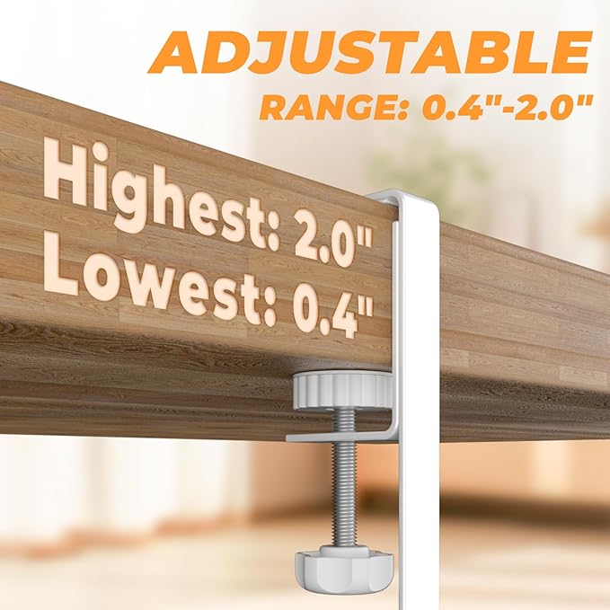 Under Desk Cable Management Tray, No Drill Steel Desk Cable Organizers, Wire Management Tray Cable Management Rack (24.4" Length-White)