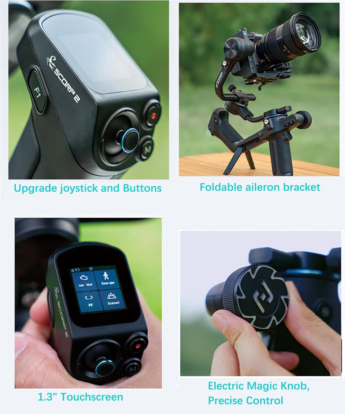 FeiyuTech SCORP 2 KIT Gimbal Stabilizer for DSLR and Mirrorless Camera,Built-in AI Tracking,3-Axis Gimbal for Sony/Canon/Nikon/Fujifilm, Max 5.51lbs,Touch Screen, Native Vertical Shooting with Case