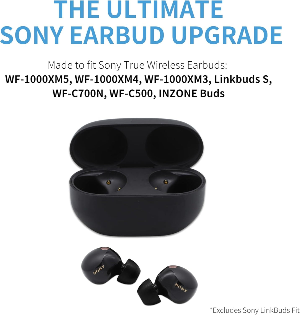 Comply TrueGrip | Premium Memory Foam Replacement Earbud Tips for Sony True Wireless Earbuds | Enhanced Comfort, Secure Fit, Superior Noise Isolation, Cleaning Tool | Black, Medium (3 Pairs)