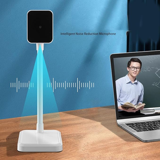 1080P Webcam with Microphone External USB HD Camera Intelligent Noise Reduction Plug and Play Adjustable Angle for Calling Conferencing Video Streaming