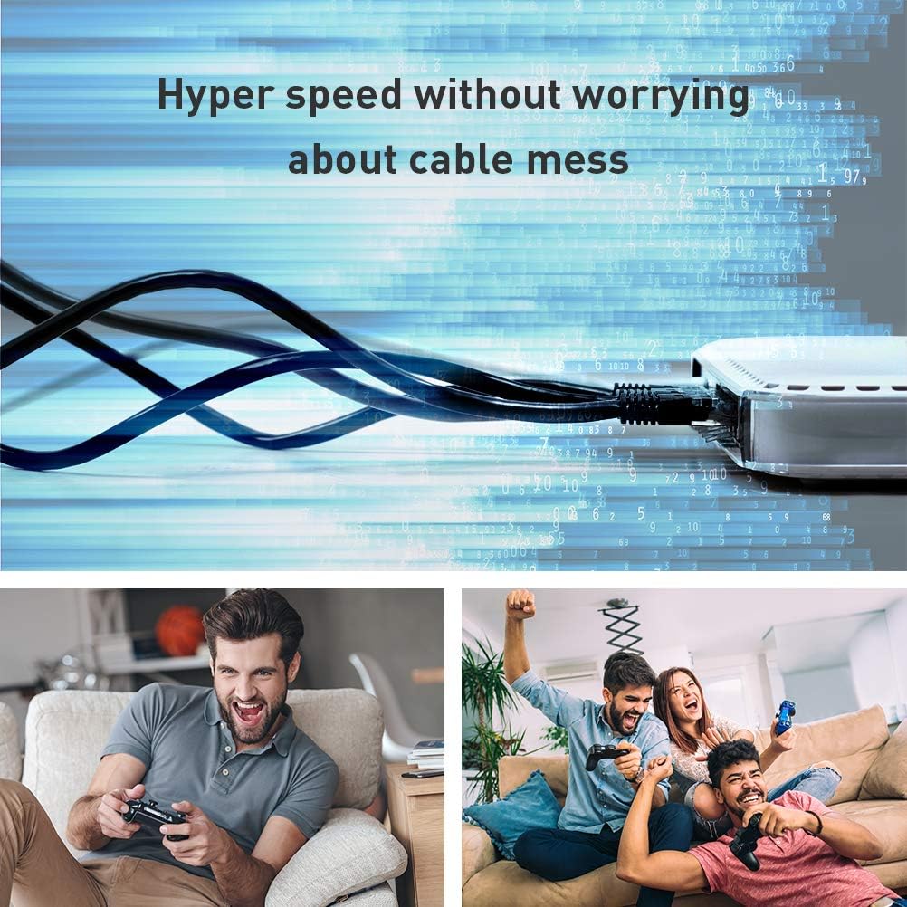 8 1.5FT 40Gbps 2000MHz RJ45 Smolink Cat Ethernet Cable Short, High Speed, Shielded LAN Network Cable, Indoor Outdoor