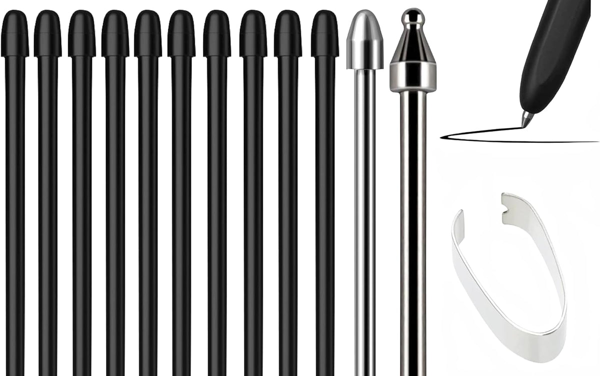 Soft Metal Nibs Tips Replacement For Samsung Galaxy Tab S10 Ultra Spen S9 S8 S7 S10+ S9+ S8+ Tab S9 Ultra S6 Lite S24 S23 S22 Ultra Note 9 Note 8 S Pen King Write + Tool, 10Pcs Standard + 2 Pcs Metal