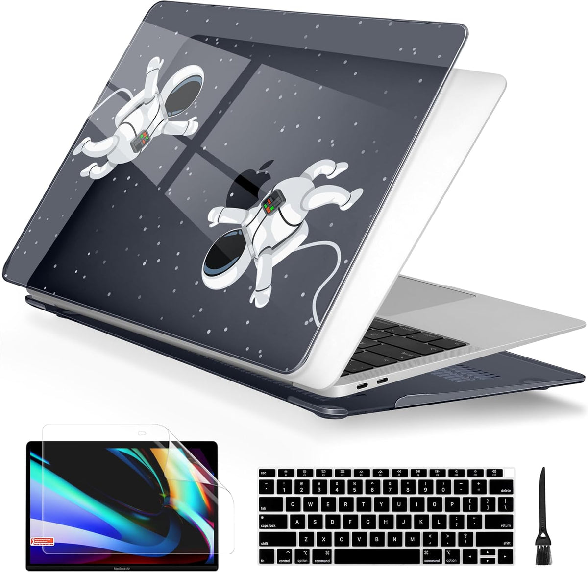 Batianda Case for M1 MacBook Air 13 Inch Model A2337 A2179 A1932 2021 2020 2019 Release,3D Painted Creative Series Design Hard Shell with Keyboard Cover & Screen Protector, Cosmonaut