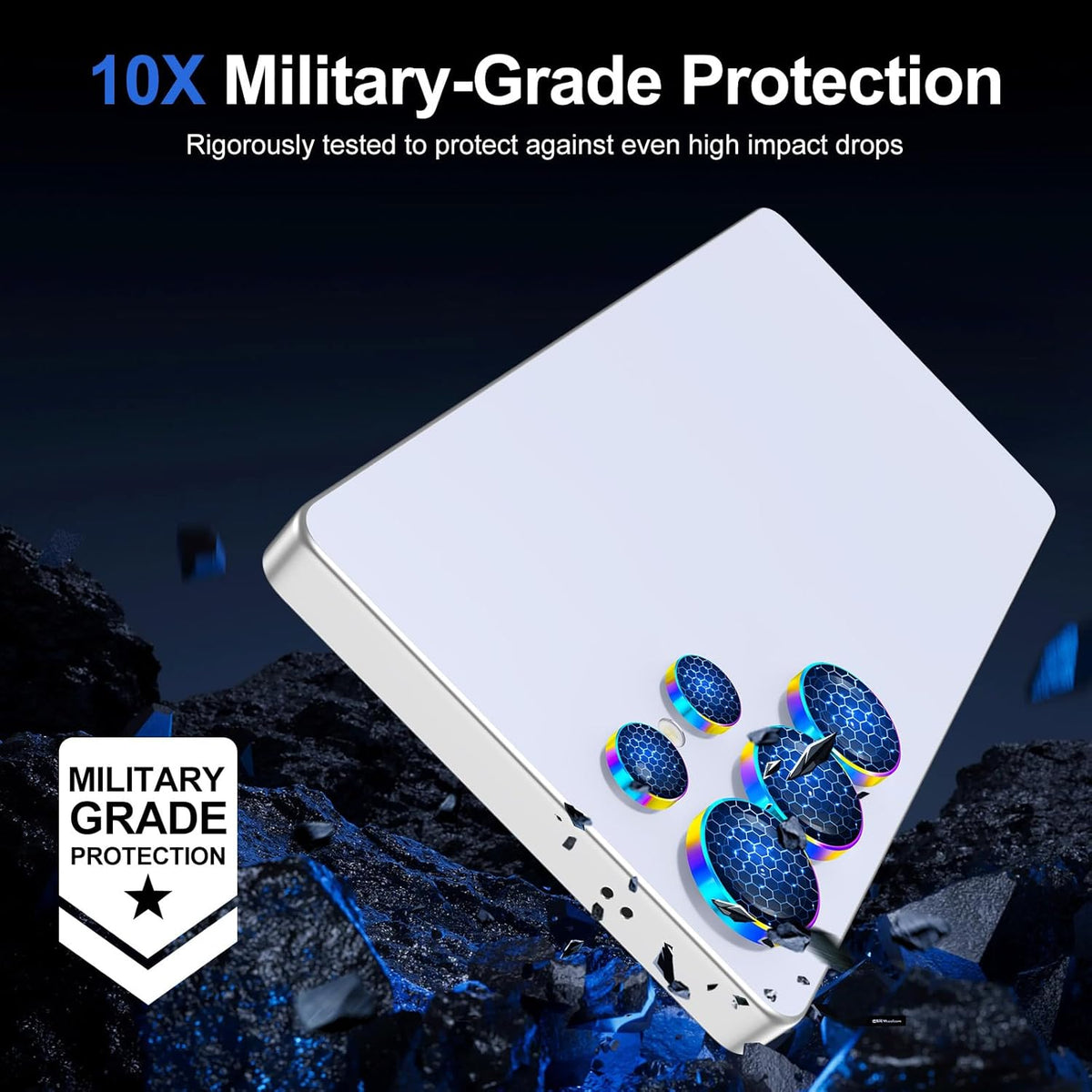 for Samsung Galaxy S25 Ultra Camera Lens Protector, Individual Metal Ring Tempered Glass Lens Cover, [Strong Adsorption] Scratch Resistant Ultra-Thin HD Clear Lens Cover, 1 Set-Colorful Ring