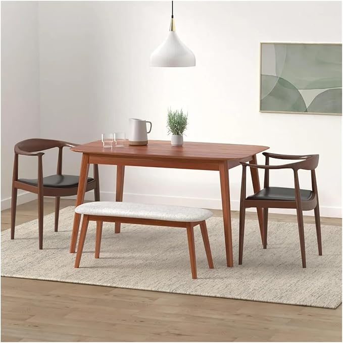 Adjustable Office Computer Chair with Armrest 1pcs Contemporary Style Upholstered Wooden Dining Seat Chair with Armrests(Chestnut Shell)