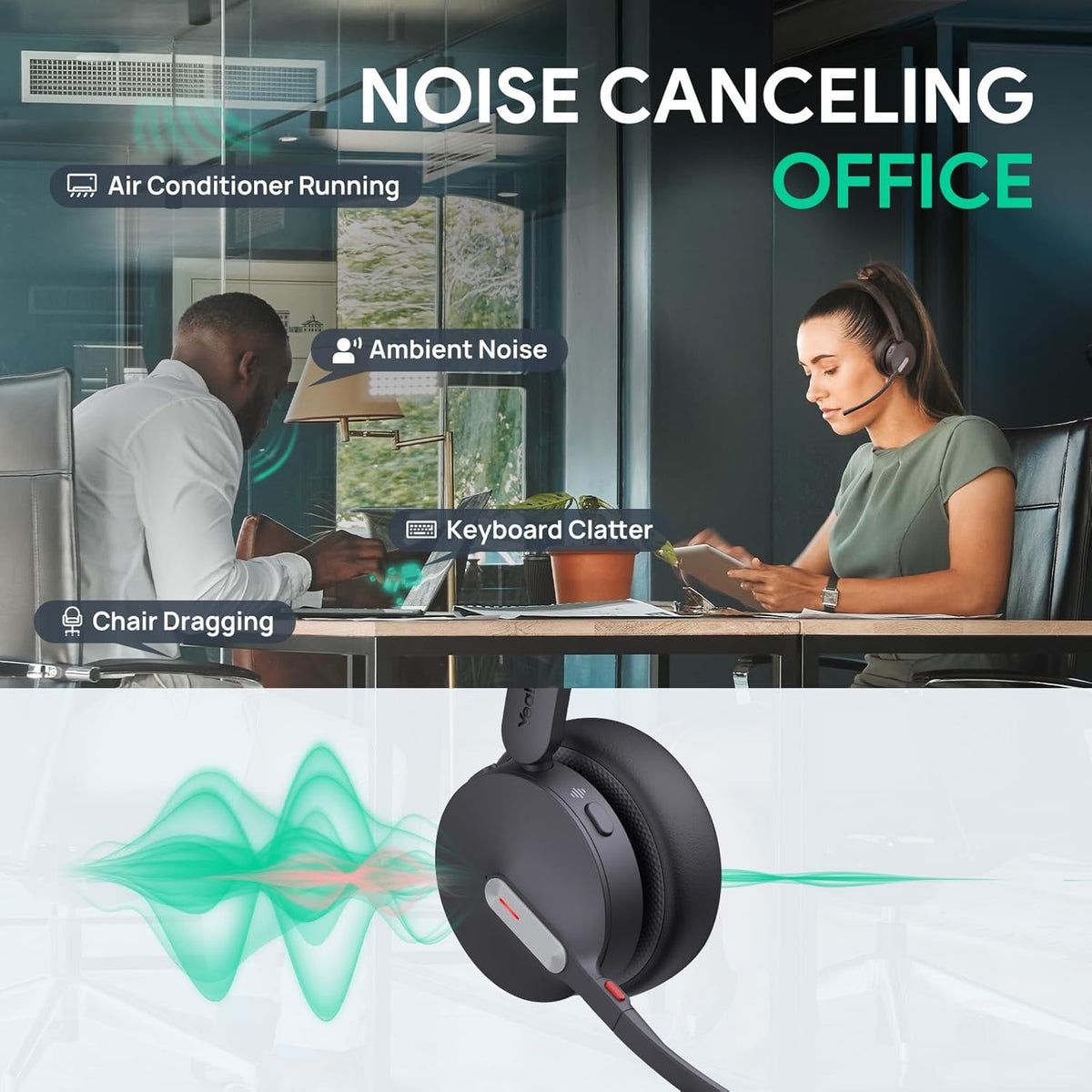 Yealink BH70 Dual UC Wireless Headset with Mic for Work, Bluetooth Headphone Teams&UC Compatible, up to 35h Talk Time, 147g All-Day Wearing Comfort, Perfect for Open Office Home Hybrid Work, USB-C/A