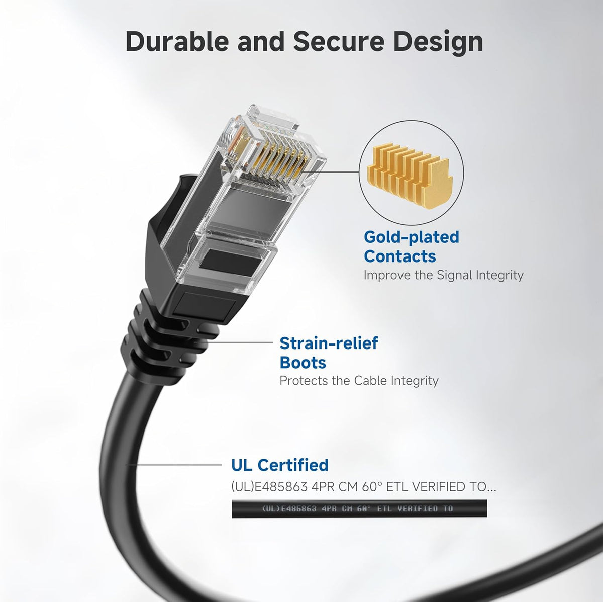 10Gbps 6 50ft, 6 Cat6 Cable Matters Snagless Cat Ethernet Cable - Cat Cable, Cord, Ethernet Cord, Black