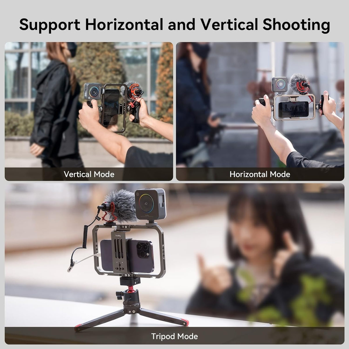 SmallRig Universal Phone Cage, Smartphone Video Rig Kit with Handles, Handheld Filmmaking Vlogging Case Stabilizer for Videomaker, for iPhone for Samsung for Pixel and Other Android Phones