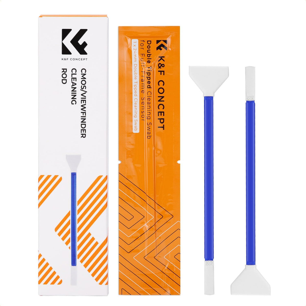 K&F Concept 2-1 24mm Full Frame Sensor Cleaning Swab & Viewfinder Cleaning Swab, DSLR SLR Digital Camera CMOS and CCD Sensor Cleaning Swab Kits for Nikon Sony Canon Camera Clean