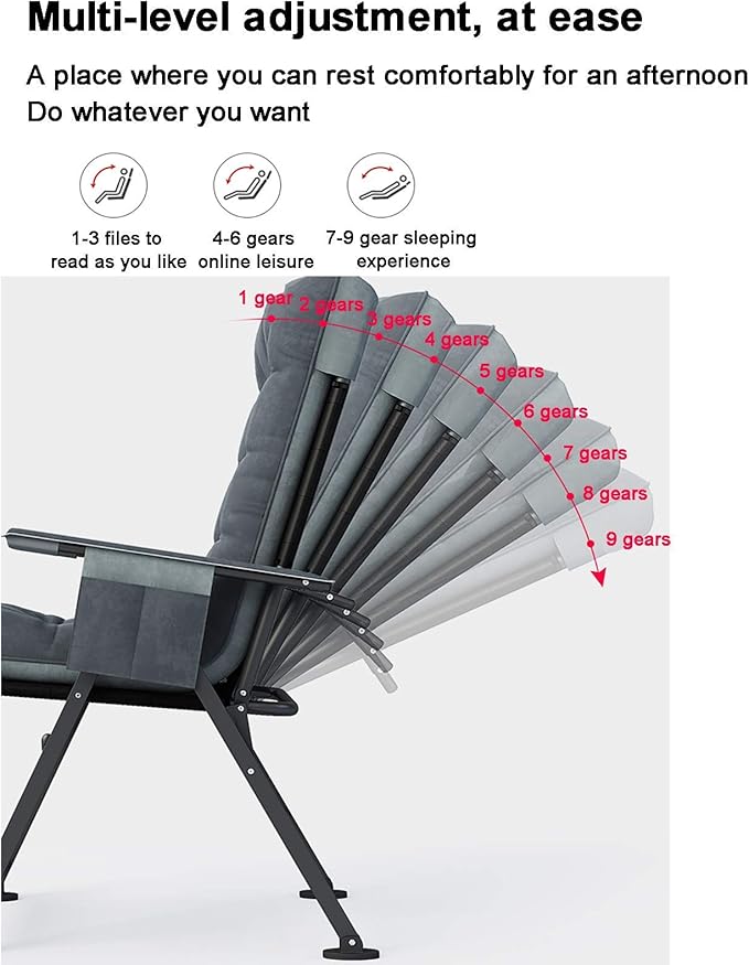 Computer Office Chair Swivel Task Chair Patio Backyard Lazy Armchair Ergonomic Computer Chair Wide Desk ChairAdjustable Angle Gaming Chair with Lumbar Pillow and FootrestFoldable Reclining Chair Off