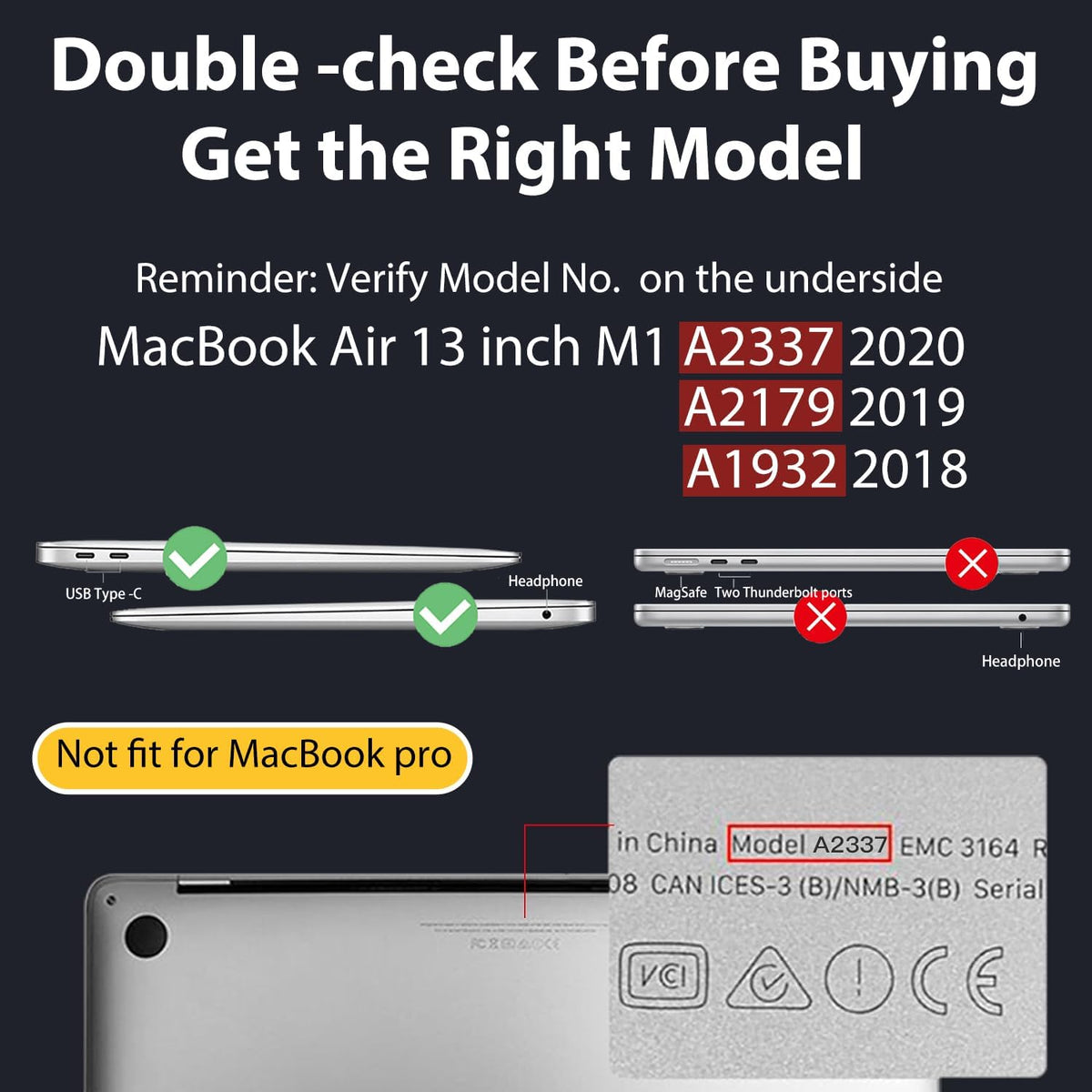 Teryeefi for MacBook Air 13 inch Case M1 A2337 A2179 A1932 (2020 2019 2018 Releaes) with Retina Display with Touch ID, PC Plastic Hard Shell & Keyboard Cover & Screen Protector, Heart A002