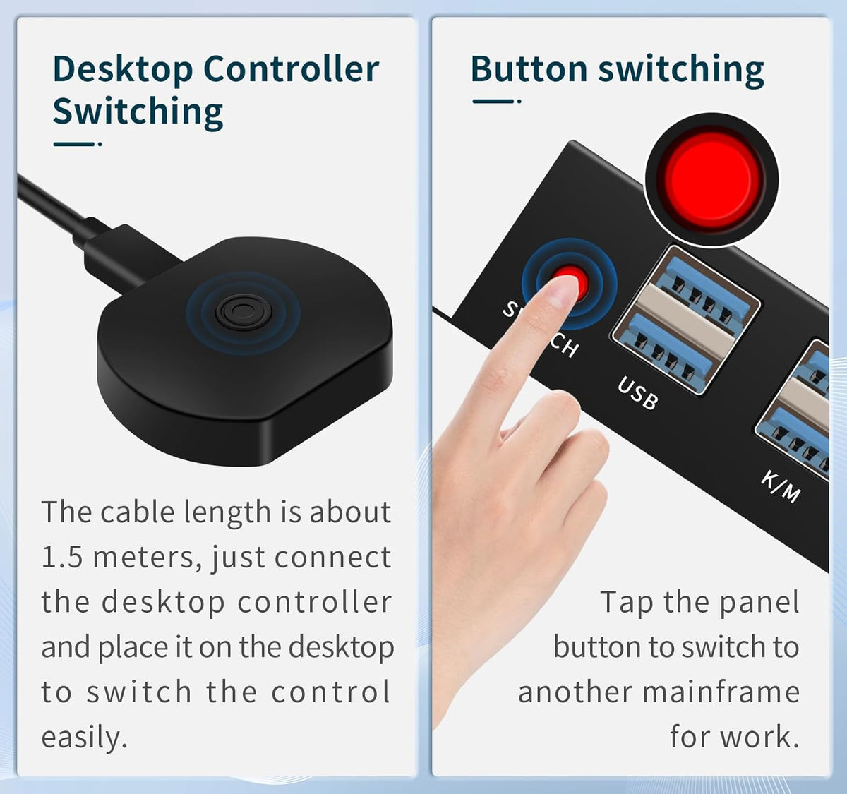 KVM Switch hdmi 1 Monitors 2 Computers 4K@60Hz,usb3.0 Devices Keyboard Mouse Printer USB switcher,2 Computers one Monitor Switch,with Desktop Controller Button switches