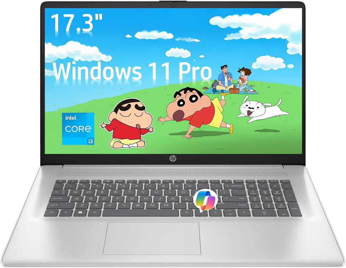 HP 17 Laptop, 17.3" HD+ Anti-Glare Display, Intel 8-Core i3, 32GB RAM, 1TB SSD, Windows 11 Pro, Copilot AI Key, Numeric Keypad, WiFi 6, w/Accessory