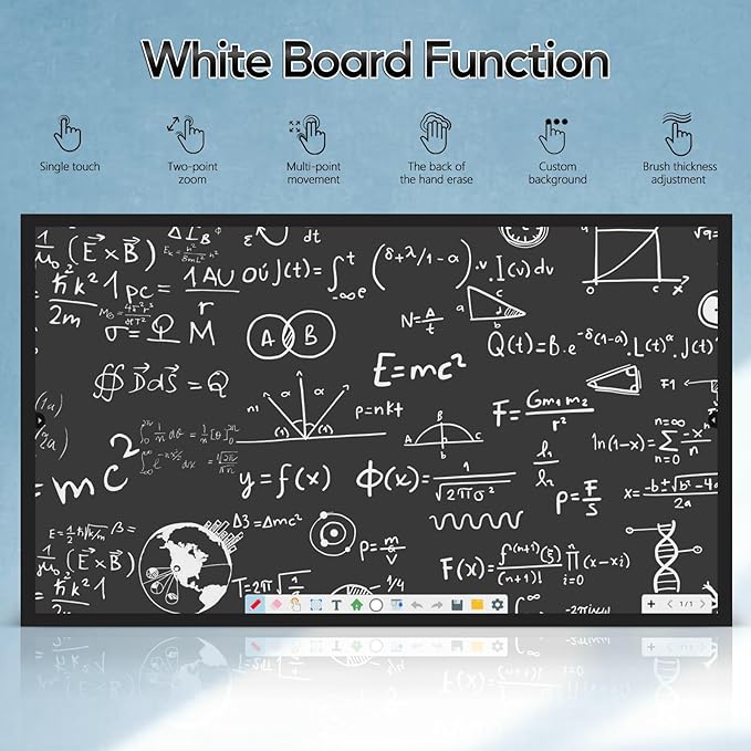 32 Anti-Glare 500Nits Capacitive Touchscreen Industrial Monitor Digital Signage Display for Advertising Reverse Control Laptop Wireless Screen Mirroring Built-in Speakers USB HDMI Ports