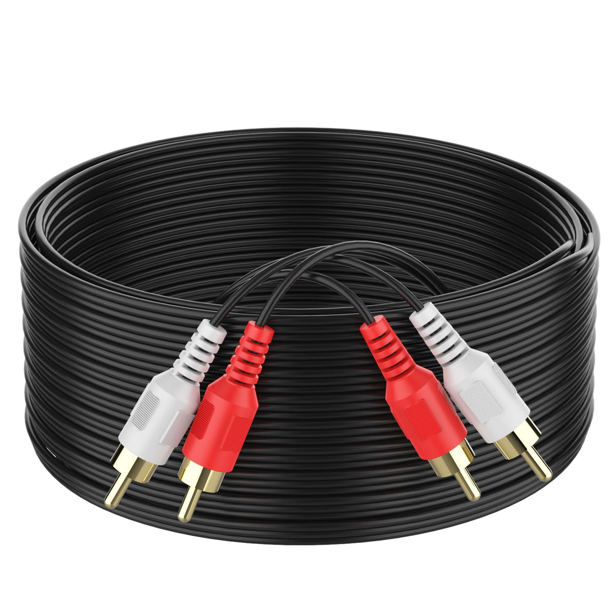 Abireiv 25ft,2RCA [24K 2RCA 2RCA RCA Cable M/M Stereo Audio Cable Gold Plated | Copper Core] Male to Male.for Home