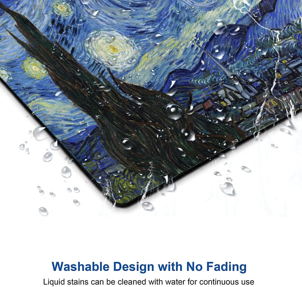 Mouse Pad, Premium-Textured Mouse Mat, Non-Slip Rubber Base Mousepad for Laptop, Computer & PC,9.5×7.9 in,Van Gogh Starry Night