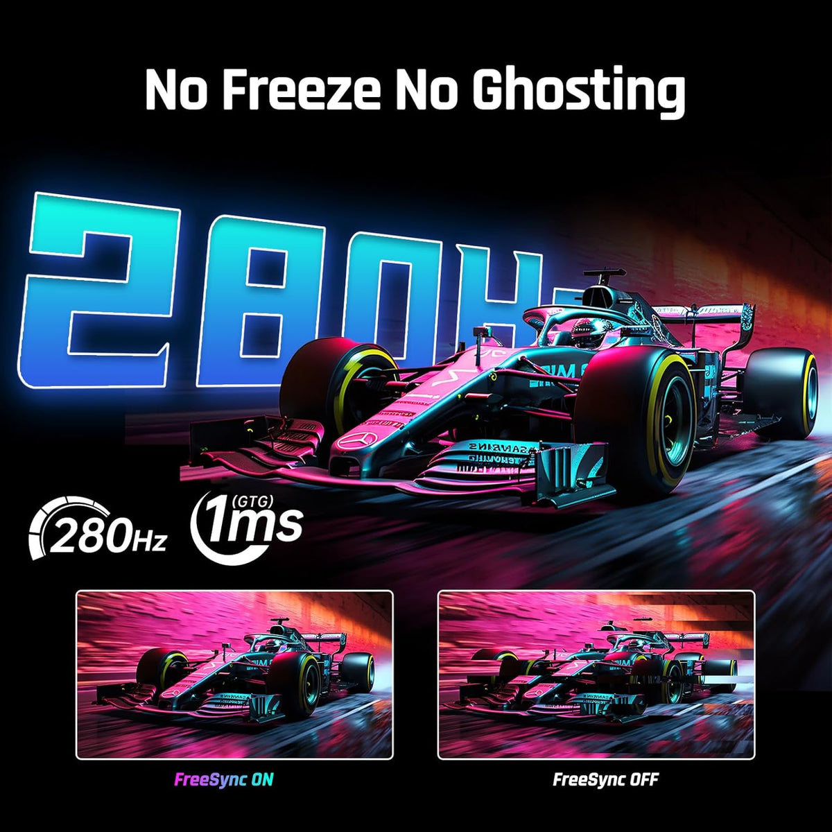KTC 27'' 280Hz 240Hz Gaming Monitor 1ms GTG 350nits Fast VA 1080P Tilt 126% sRGB Adaptive Sync 4000:1 Contrast Ratio HDR DisplayPort 1.4/HDMI 2.0 VESA