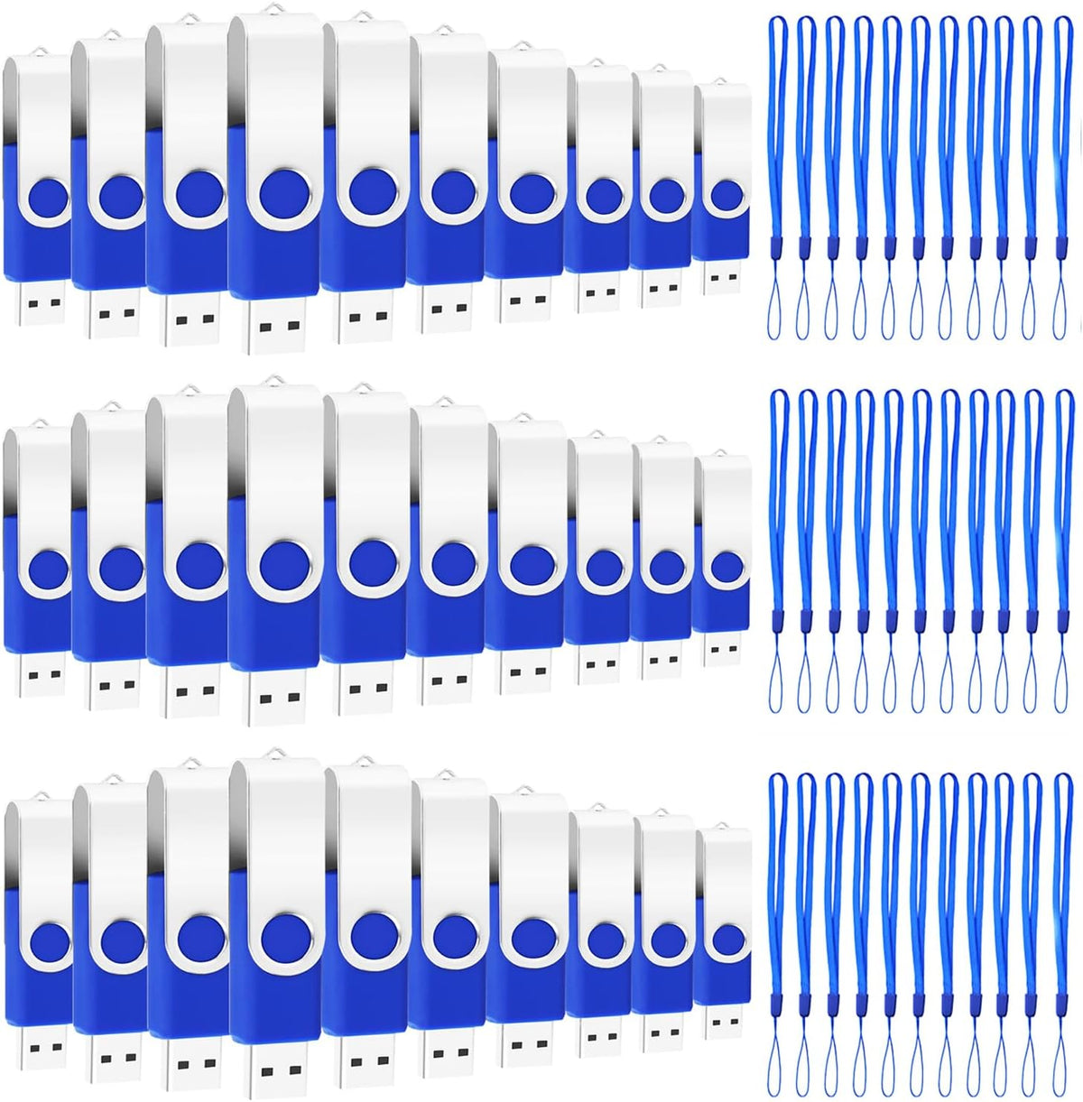 200 Packs of 128MB (Not 128GB) Flash Drives Bulk EASTBULL Flash Drives Pack 128MB USB2.0 Thumb Drives Bulk with Strings (200PCS)