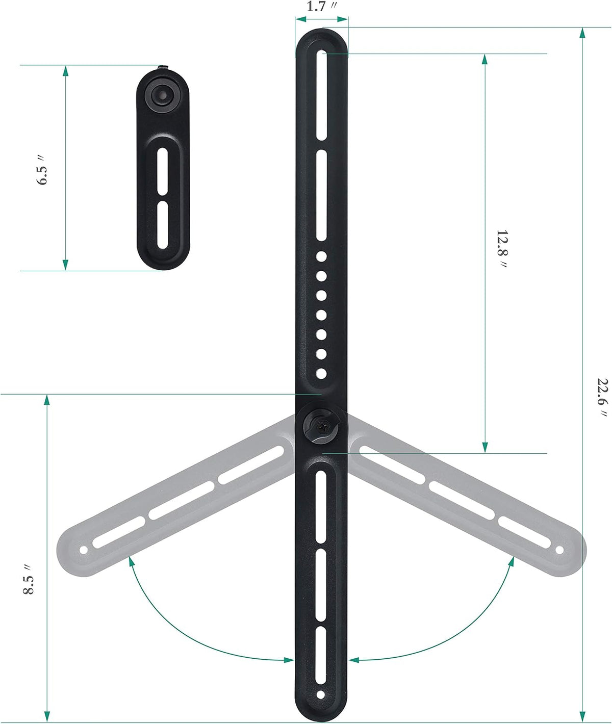 DYNAVISTA 22lbs(10kg) Soundbar Mount Sound Bar TV Bracket for Mounting Above or Under TV, Fits with Adjustable Long