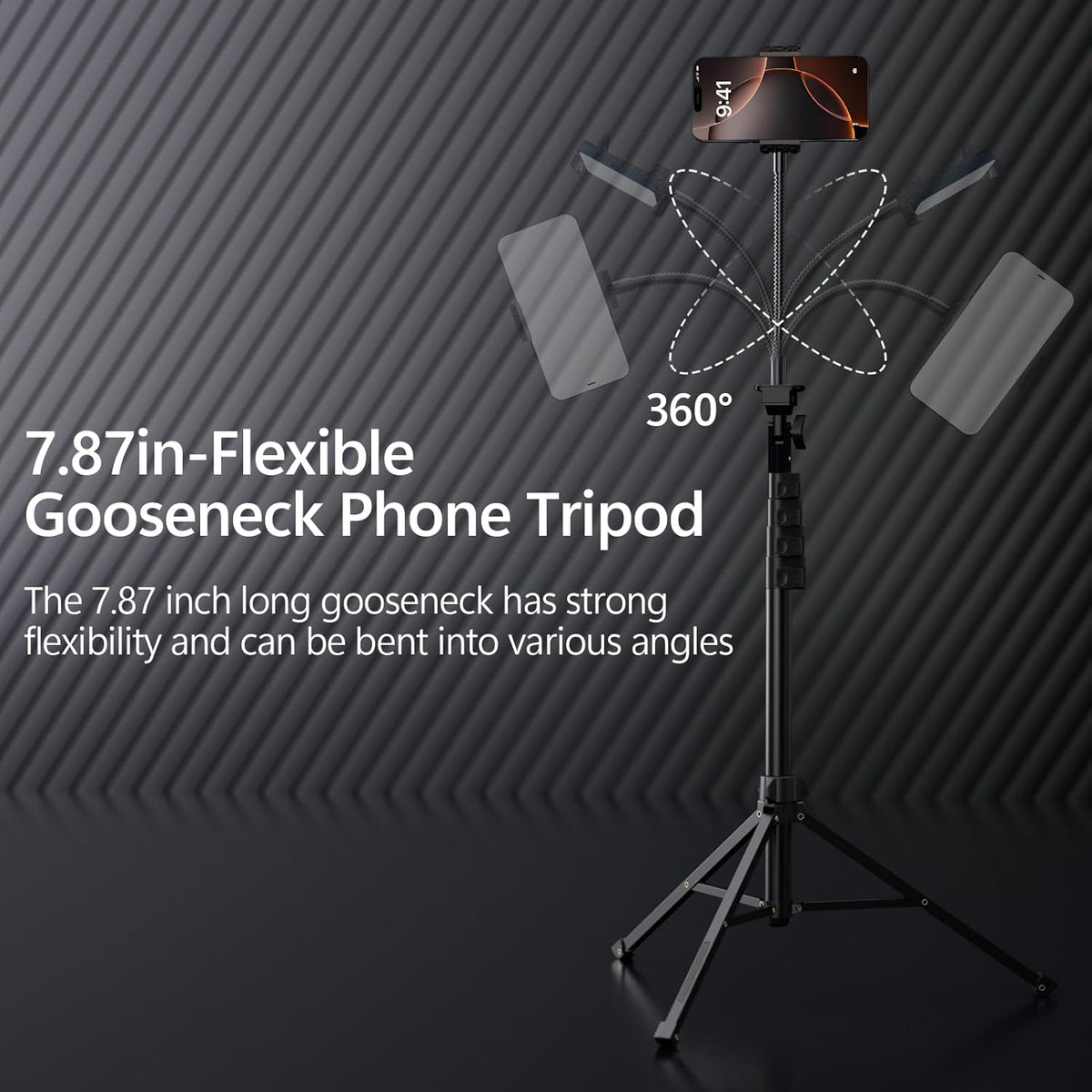 EMART 70" Flexible Phone Tripod for iPhone, Overhead Cellphone Holder &Camera Stand with Gooseneck and Remote, Selfie Stick for Video Recording, Live Streaming, Cooking, Vlogging, Fitness