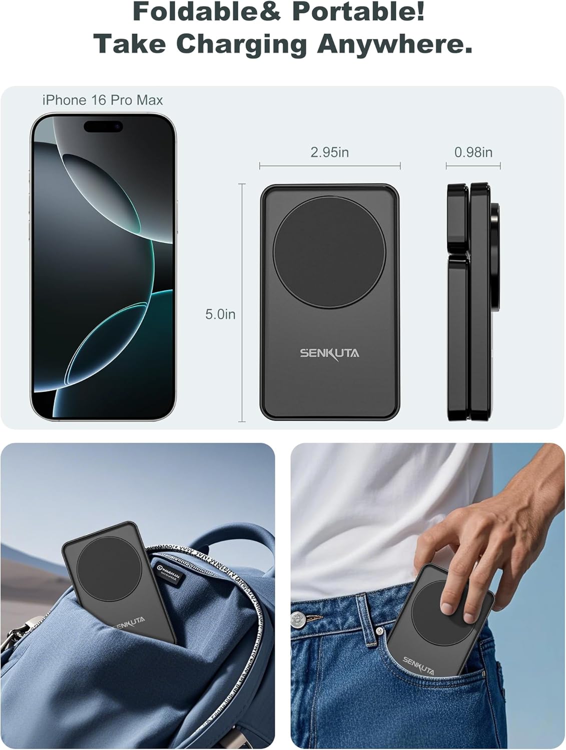 Wireless Charger Charging Station for Apple: 3 in 1 Wireless Charger Multiple Devices for iPhone 16/15/14/13/12 - Fast Travel Charger Stand for Apple iWatch Ultra 5/4/3 AirPods Pro 4/3/2(18W Adapter)
