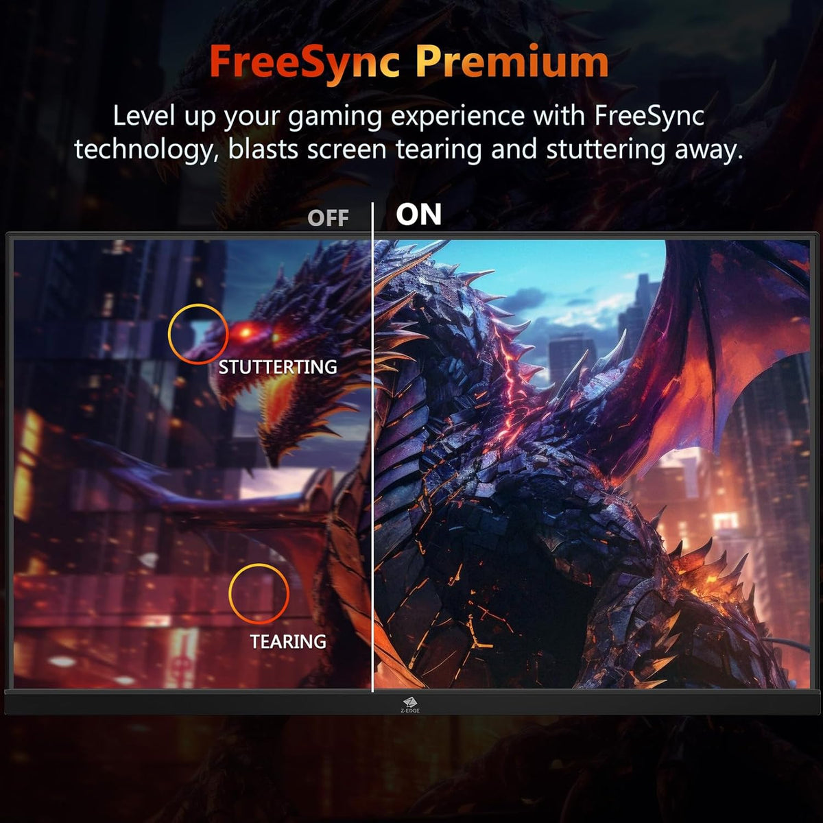 Z-Edge 24.5 inch 240Hz 165Hz 144Hz Gaming Monitor, FHD 1080p, MPRT 1ms, VA Monitor Gaming, 350nits, 16.7M Colors, 5000:1 Contrast, UG25I Frameless Bezel, DP x1, HDMI x2