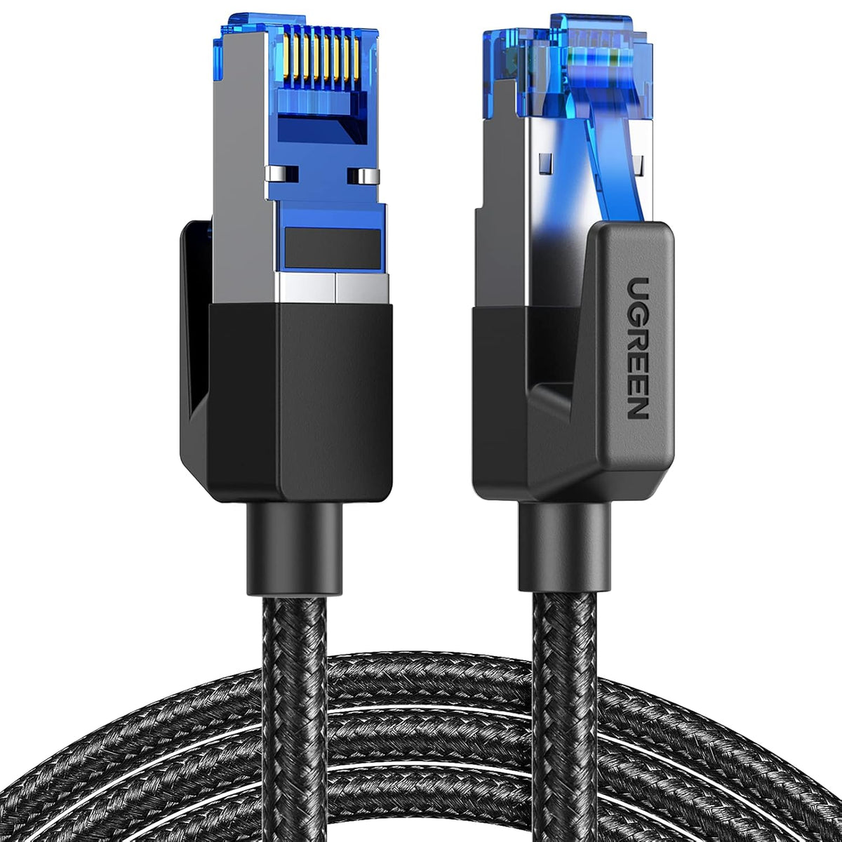 8 25FT, 40Gbps 2000Mhz Cat8 RJ45 PS5 PS4 PS3 25FT UGREEN Cat Ethernet Cable High Speed Braided Network Cord Shielded