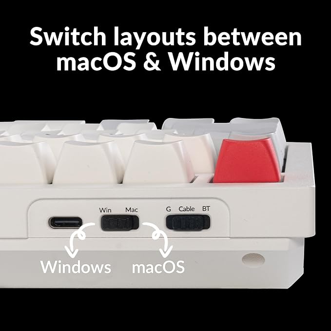 Keychron Q6 Max QMK/LAUNCHER Wireless Bluetooth/2.4 GHz/USB-C Wired Custom Mechanical Keyboard Full Size Programmable Knob RGB Backlit Hot-Swappable Gateron Brown Switch for Mac Windows Linux - White