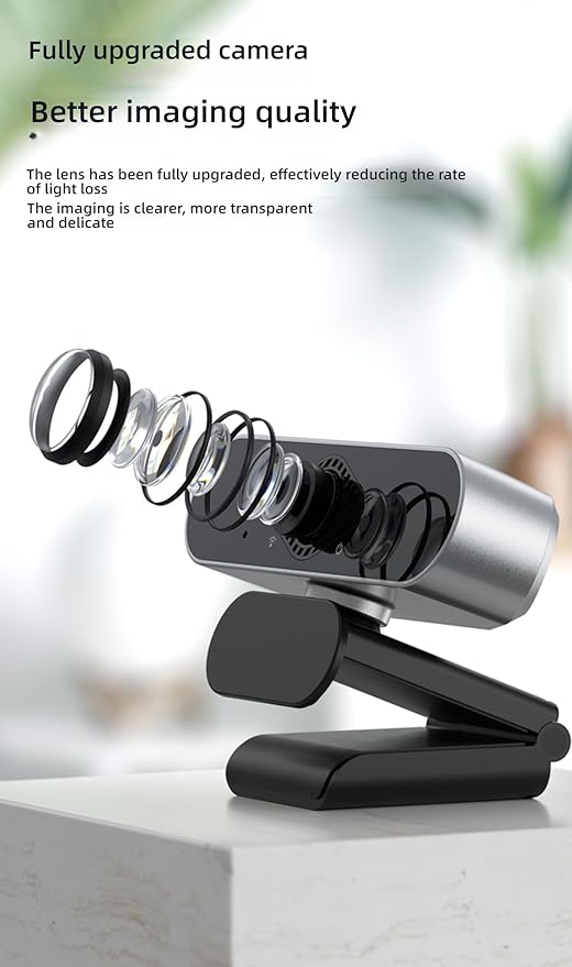 HD Webcam 4K/2K USB Camera for Desktop &amp Laptop - Plug and Play Facial Recognition Multiple Mounting Options