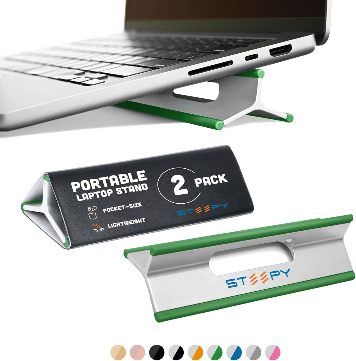 Steepy Adjustable Laptop Stand - 3 Height Computer Stand - Laptop Desk Riser