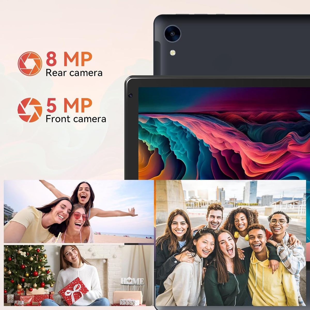 Tablet,10.1" Android 15 Tablet with Octa-core Processor 24GB RAM 128GB ROM HD IPS Touchscreen 8H Battery, Wi-Fi 6, BT 5.0, Dual Camera, Android 15 Tablets with Keyboard Mouse Stylus Case Headphone