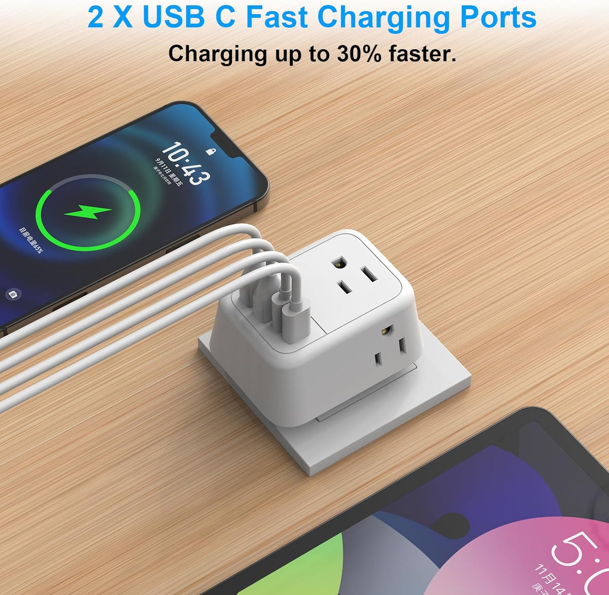 International Travel Adapter, Europe Travel Adapter with USB, Universal Travel Adapter (3 USB A & 1 Type-C) for The US to Most of Europe Iceland Spain Italy France Germany (Type E/F)