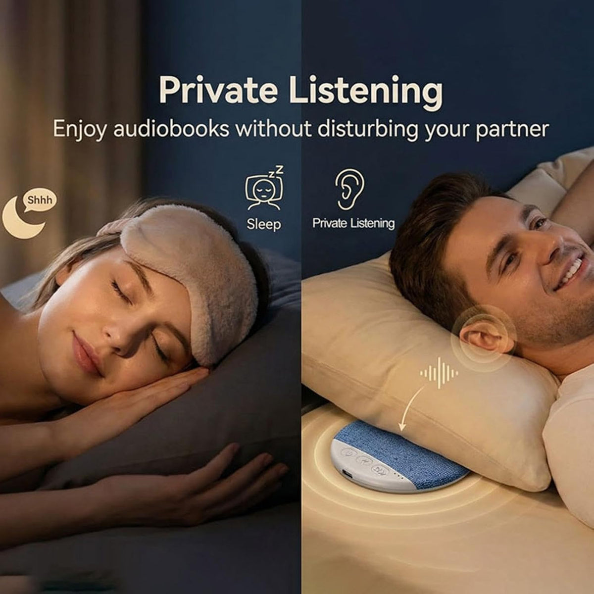 Generic Pillow Speaker - Built-in White Noise Stereo Sound | Sound Pillow Sleep Noise Machine | for Bedroom Meditation