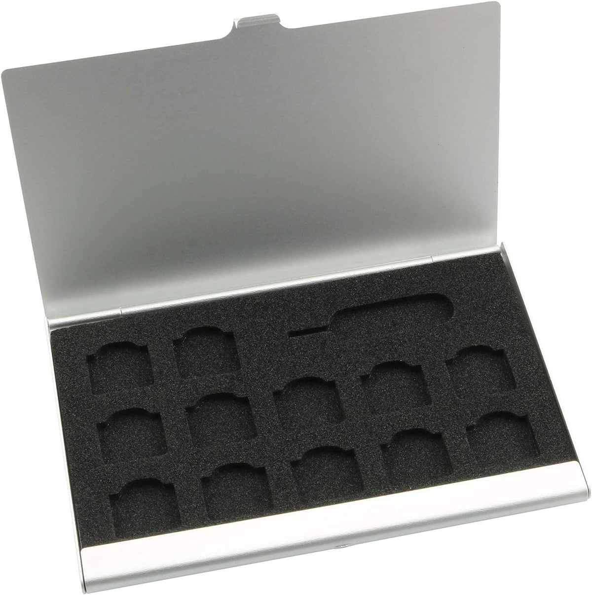 TAODAN Nano SIM Card Holder with Eject Pin,SIM Card Adapters Aluminum Alloy Storage Case Silver