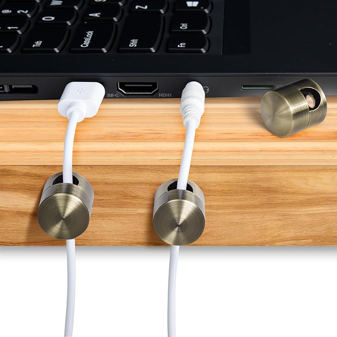 SmallCat 5Sets Charger Holders for Cords, Antique Copper Adhesive Cord Clip
