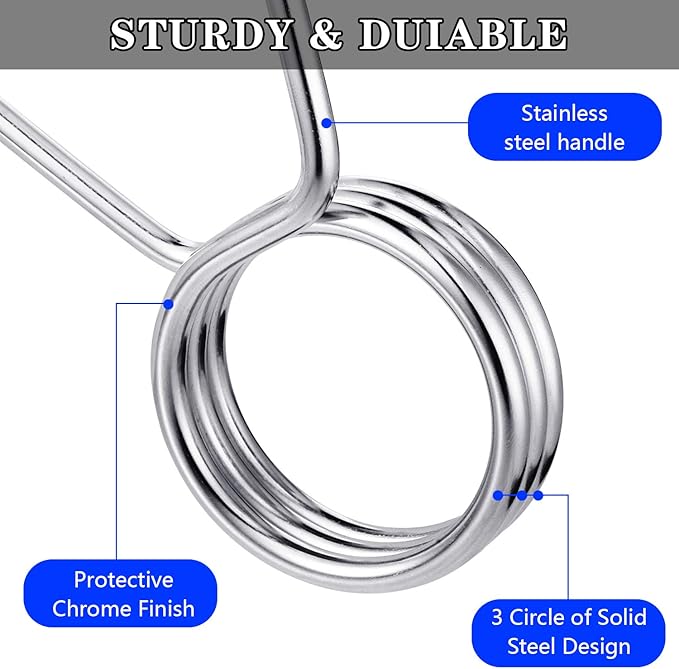 Sumind 4 Pcs 2 inch Barbell Spring Collars Clamps Clips for Weightlifting, Silver