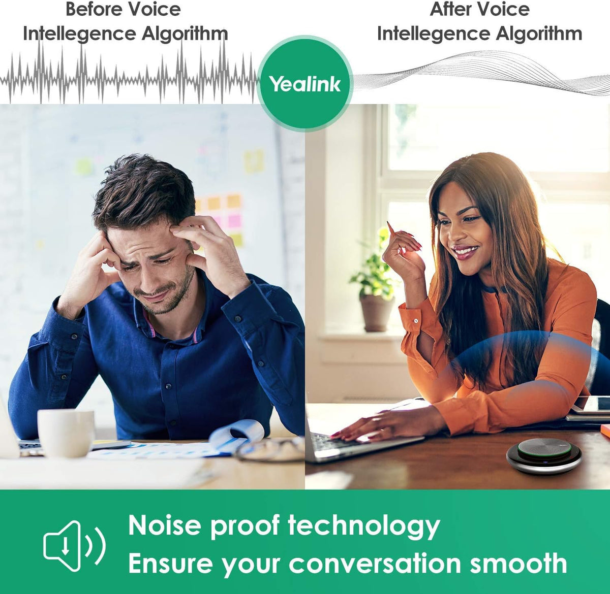 Yealink Teams Certified Speakerphone Wireless Bluetooth Speaker with Full Duplex Microphone for Conference Meeting CP700 Noise Reduction Home Office 360° Voice Pickup